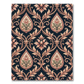 Peach Floral Paisley Damask Rug