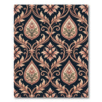 Peach Floral Paisley Damask Rug