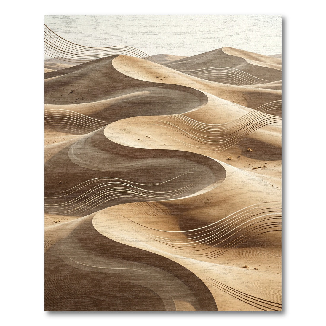 Earthy Rippled Sand Dune Abstract Rug