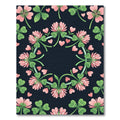 Pink Clover Hearts Floral Border Rug