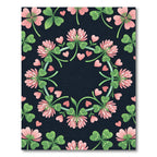 Pink Clover Hearts Floral Border Rug