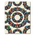 Whimsical Colorful Mushroom Forest Circular Arrangement Rug