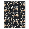 Modern Black and White Holstein Cow Rug