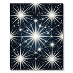 White Radiant Stars Dark Sky Rug
