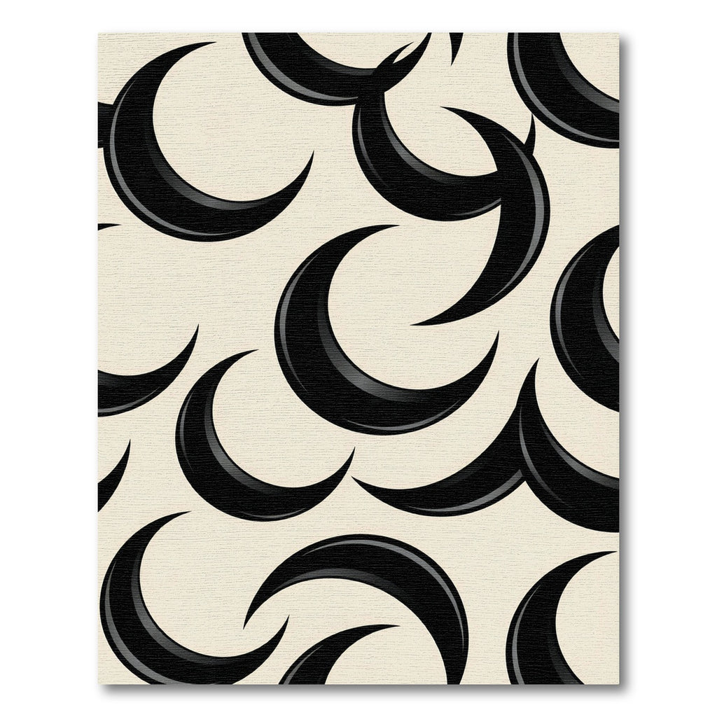 Black Crescent Moon Arrangement Rug