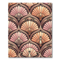 Art Deco Peacock Fan Rose Gold Rug