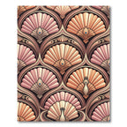 Art Deco Peacock Fan Rose Gold Rug