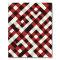 Geometric Red White Black Checkerboard Rug