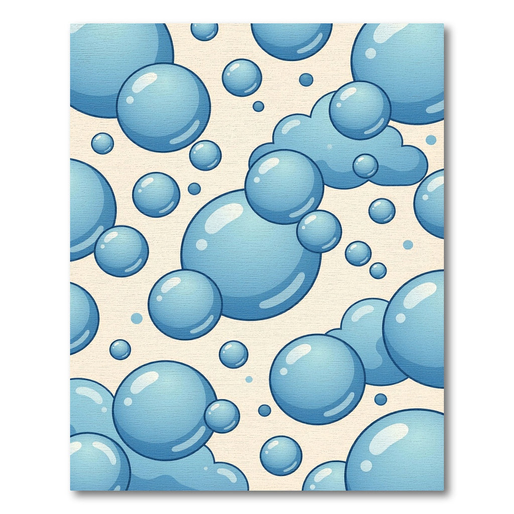 Soft Blue Bubble Cluster Pattern Rug