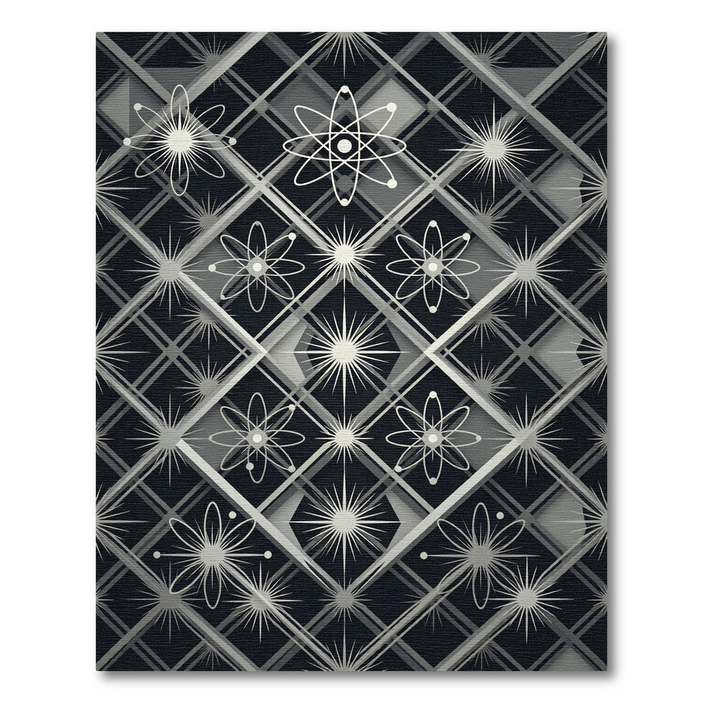 Retro Atomic Starburst Diamond Rug