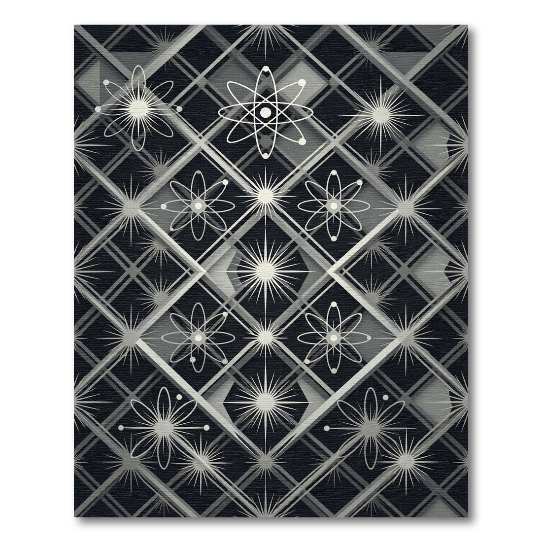 Retro Atomic Starburst Diamond Rug