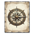 Antique Nautical Compass Gold Teal Medallion Rug