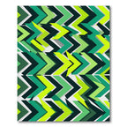 Layered Chevron Zigzag Forest Green Rug