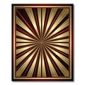Radiant Gold Red Sunburst Rays Rug