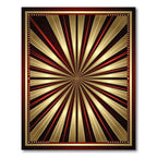 Radiant Gold Red Sunburst Rays Rug
