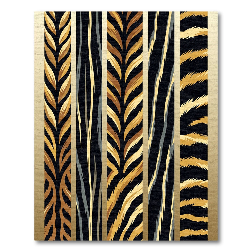 Bold Golden Striped Animal Texture Rug