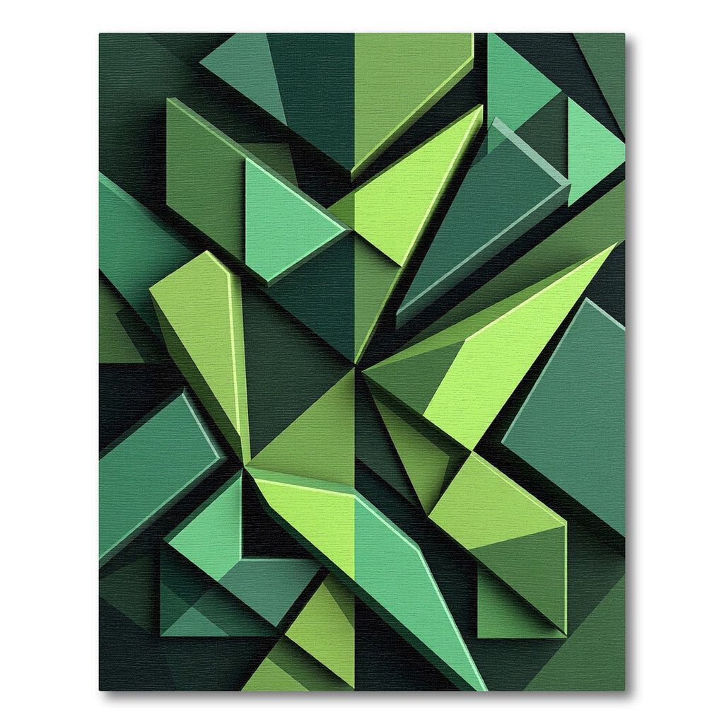 Shades of Green Geometric Prism Rug