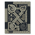 Monochromatic Greek Key Geometric Swirl Rug