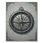 Vintage Industrial Steampunk Compass Nautical Rug