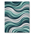 Teal Gray White Swirl Wave Rug