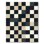 Modern Neutrals Checkerboard Block Grid Rug