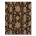 Sophisticated Bronze Interwoven Geometric Curve Rug