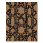Sophisticated Bronze Interwoven Geometric Curve Rug