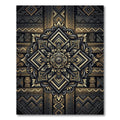 Golden Geometric Mandala Opulent Ink Rug