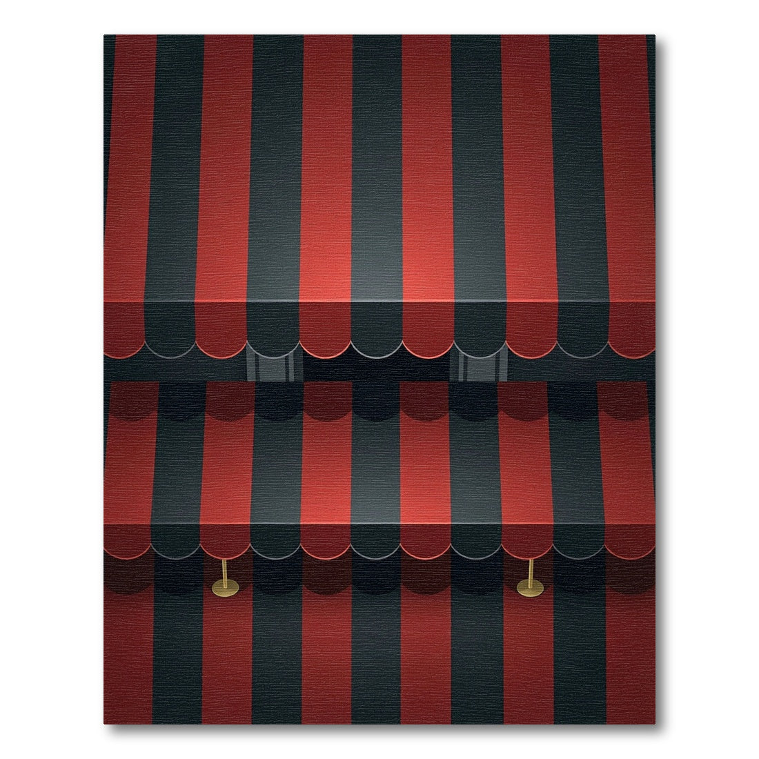 Bold Red Black Stripe Valence Rug