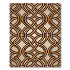 Earthy Bronze Interwoven Curve Weave Rug