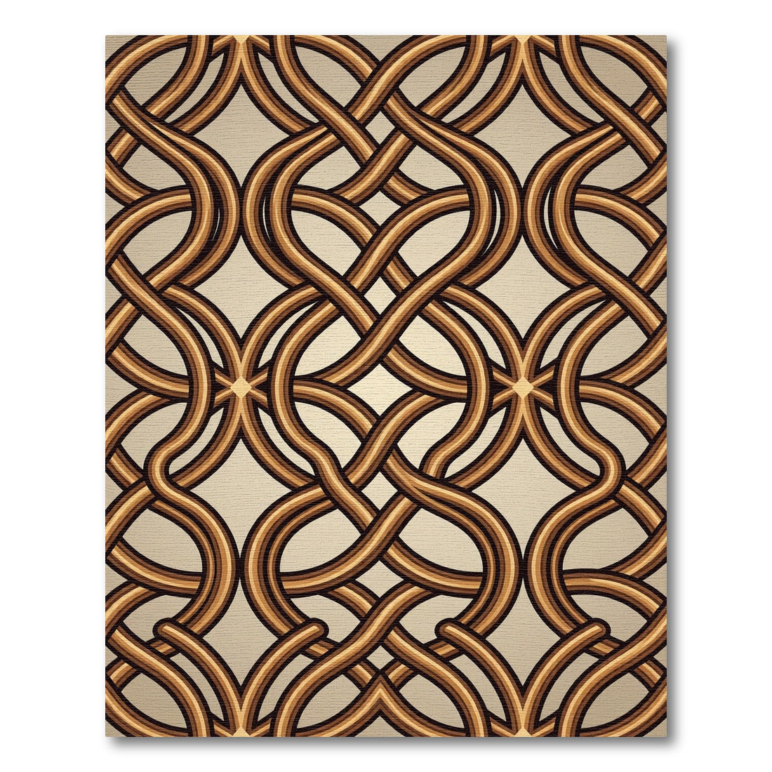 Earthy Bronze Interwoven Curve Weave Rug