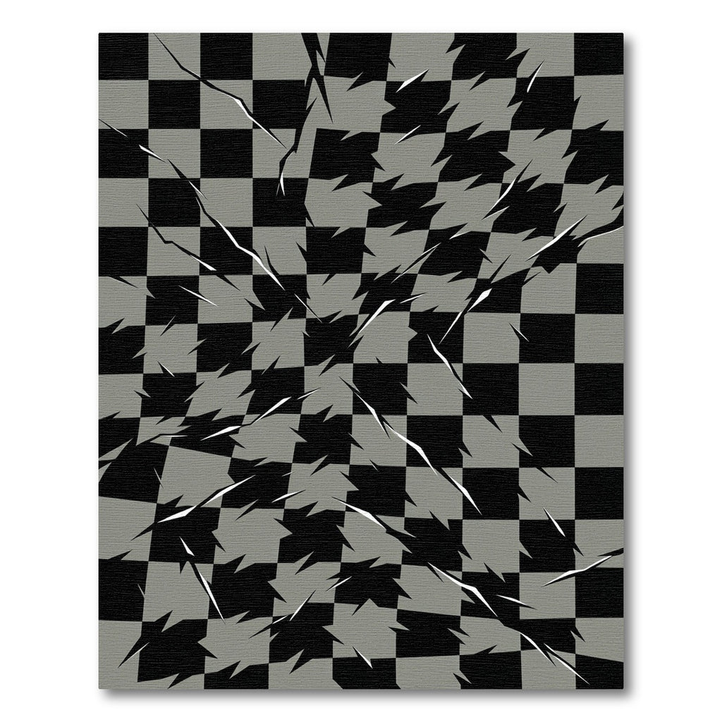 Black Gray Shattered Grid Rug