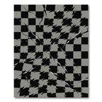 Black Gray Shattered Grid Rug