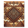 Geometric Aztec Pyramid Terracotta Area Rug