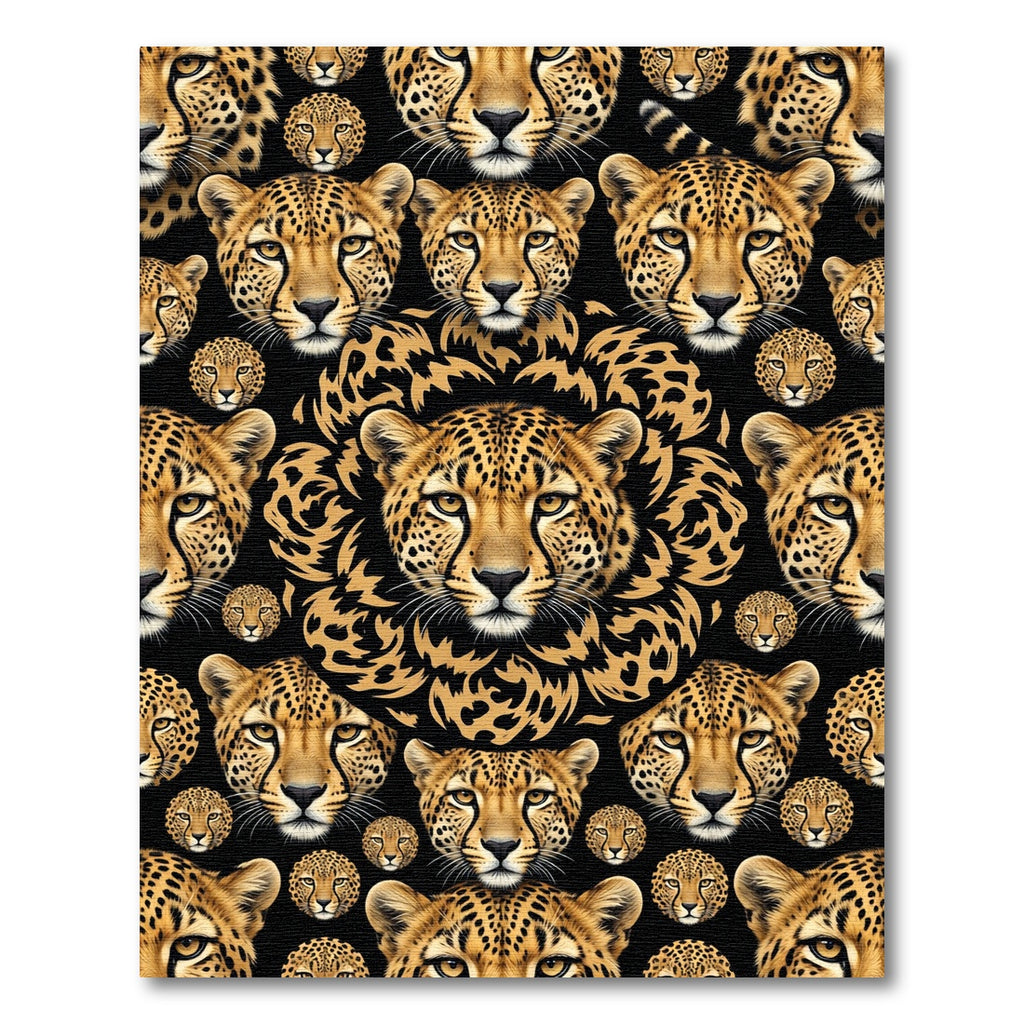 Bold Cheetah Portrait Repeat Rug