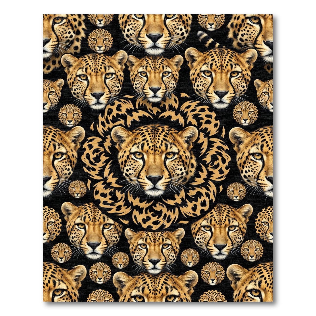 Bold Cheetah Portrait Repeat Rug