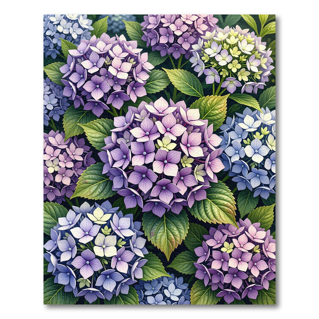 Lush Purple Hydrangea Botanical Garden Rug