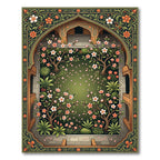 Ornate Garden Arch Blossom Trees Rug