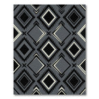 Gray Black Diamond Navajo Rug