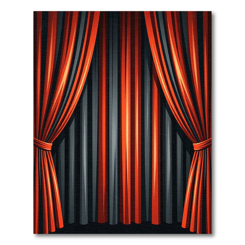 Bold Orange Gray Vertical Stripe Drapery Rug
