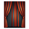 Bold Orange Gray Vertical Stripe Drapery Rug