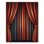 Bold Orange Gray Vertical Stripe Drapery Rug