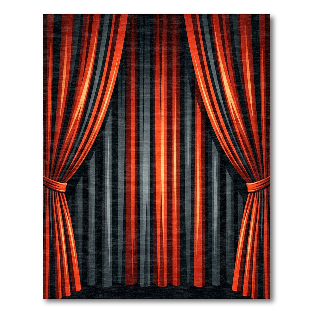 Bold Orange Gray Vertical Stripe Drapery Rug