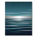 Minimalist Teal Silver Abstract Horizon Rug