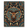 Majestic Deer Head Boho Mandala Decor Rug