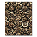 Ornate Gold Floral Vine Overlay Rug