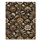 Ornate Gold Floral Vine Overlay Rug