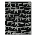 Tactical Monochrome Firearm Silhouette Wallpaper Rug