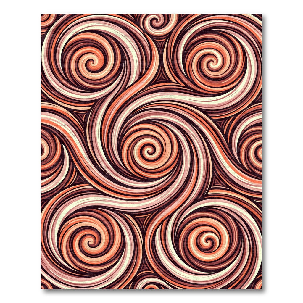 Crimson Swirling Lines Abstract Rug