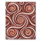 Crimson Swirling Lines Abstract Rug